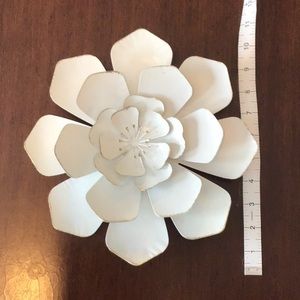 Ivory and Gold Metal Flower